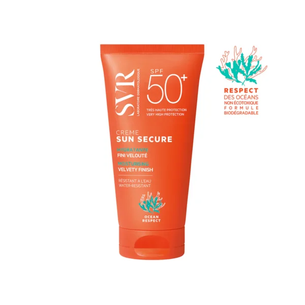 Crème solaire hydratante visage SVR Sun Secure Crème SPF50+ haute protection.