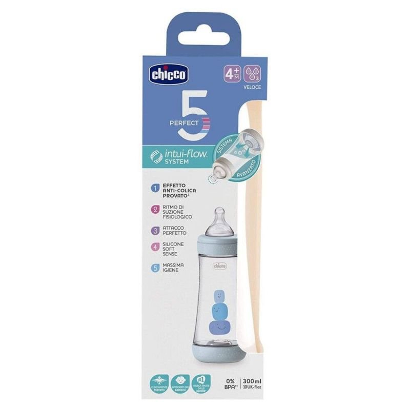 8058664122127.jpg CHICCO BIBERON PERFECT 5 BLEU 300 ML – Image 1