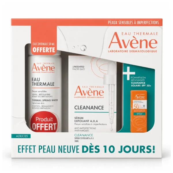 AVENE COFFRET CLEANANCE SERUM AHA+EAU THERMALE 50ML+ECHT 5ML_Bpharma tunisie