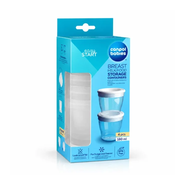 CANPOL BABIES Pots Conservation Lait Nourriture 4x180ml