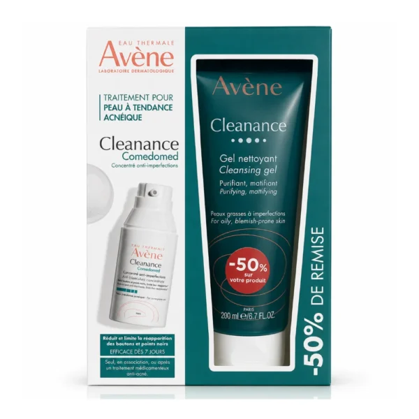 Duo AVENE Cleanance : Gel Nettoyant + Comedomed Anti-Imperfections_Bpharma tunisie