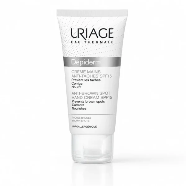 URIAGE-DEPIDERM-CREME-MAINS-ANTI-TACHES-BRUNES-SPF15-50ML-1_Bpharma tunisie