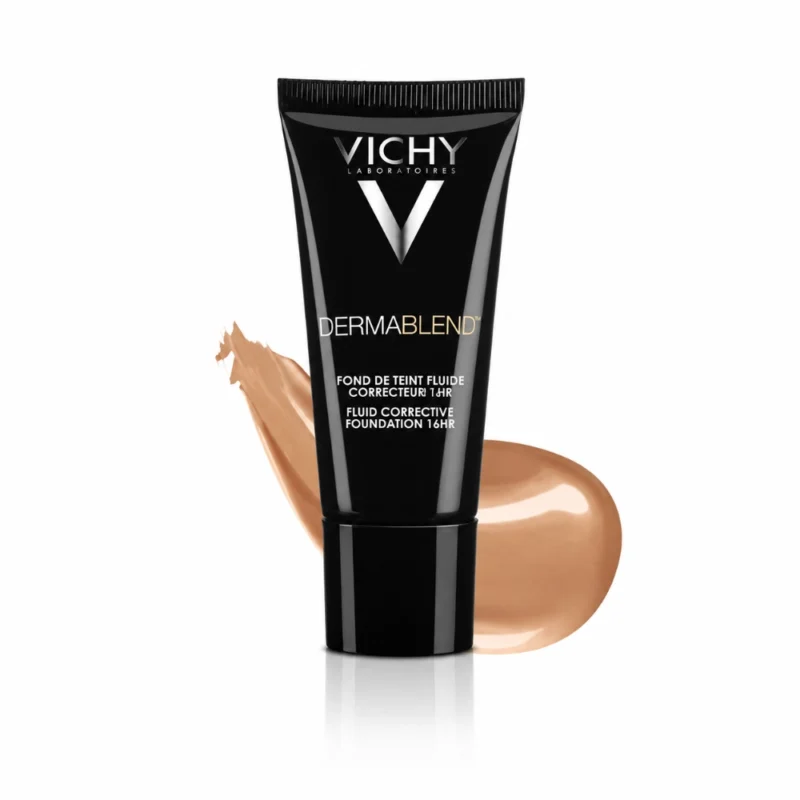 VICHY Dermablend Fond de Teint fluide correcteur 16h Teinte 25 Nude, 30ml