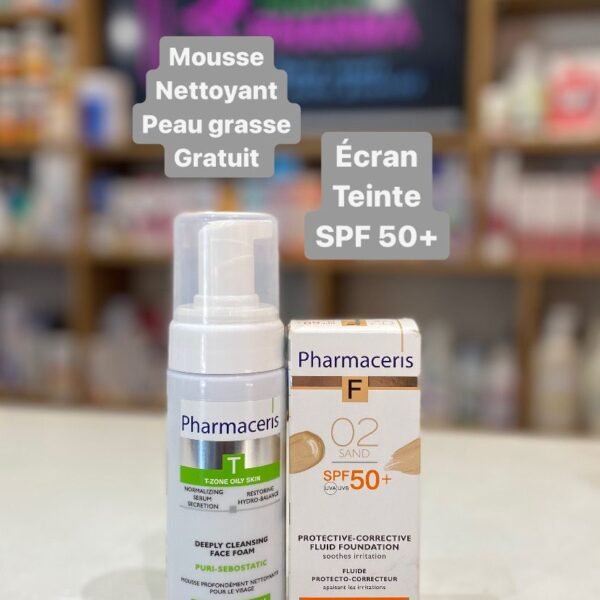Pharmaceris FOND DE TEINT Fluid 02 SPF50+ 30 ML + T MOUSSE NETTOYANTE 150 ML GRATUIT 