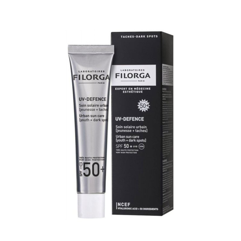 ecran-solaire-urbain-jeunesse-taches-spf50-filorga-uv-defence-40ml-1.jpg FILORGA UV DEFENCE SOIN SOLAIRE ANTI-AGE ANTI-TACHES SPF50+ 40 ML – Image 1