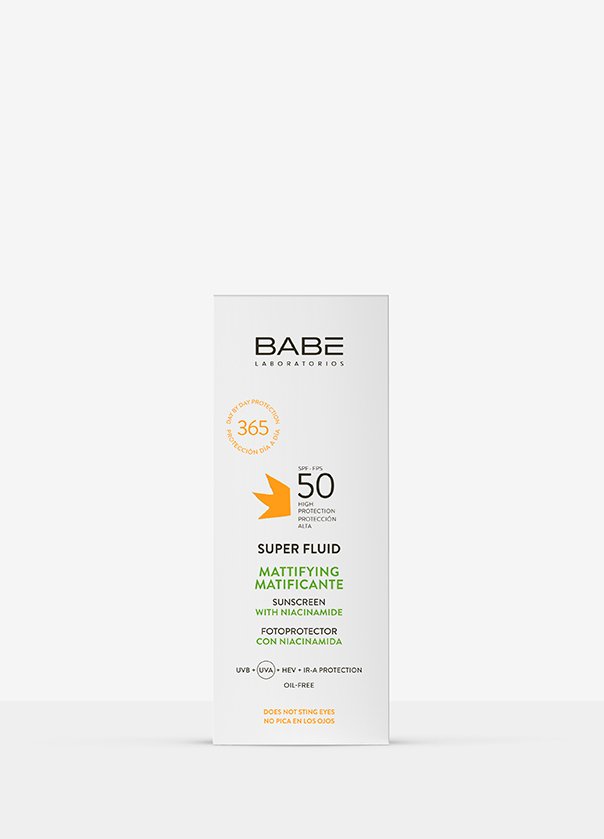 solar-superfluido-matificante-caja.jpg BABE FACIAL SUNSCREEN MATIFIANT SUPER FLUIDE SPF 50 + 50 ML – Image 1