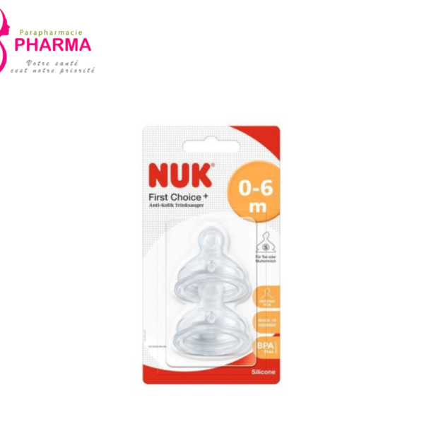 NUK FIRST CHOICE+ LOT DE 2 TETINES 0-6M