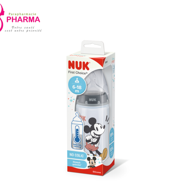 NUK FIRST CHOICE BIBERON MICKEY MOUSE 6-18 MOIS 300ML