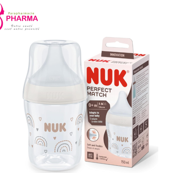NUK Biberon Perfect Match 3M+ Plastique,260ml