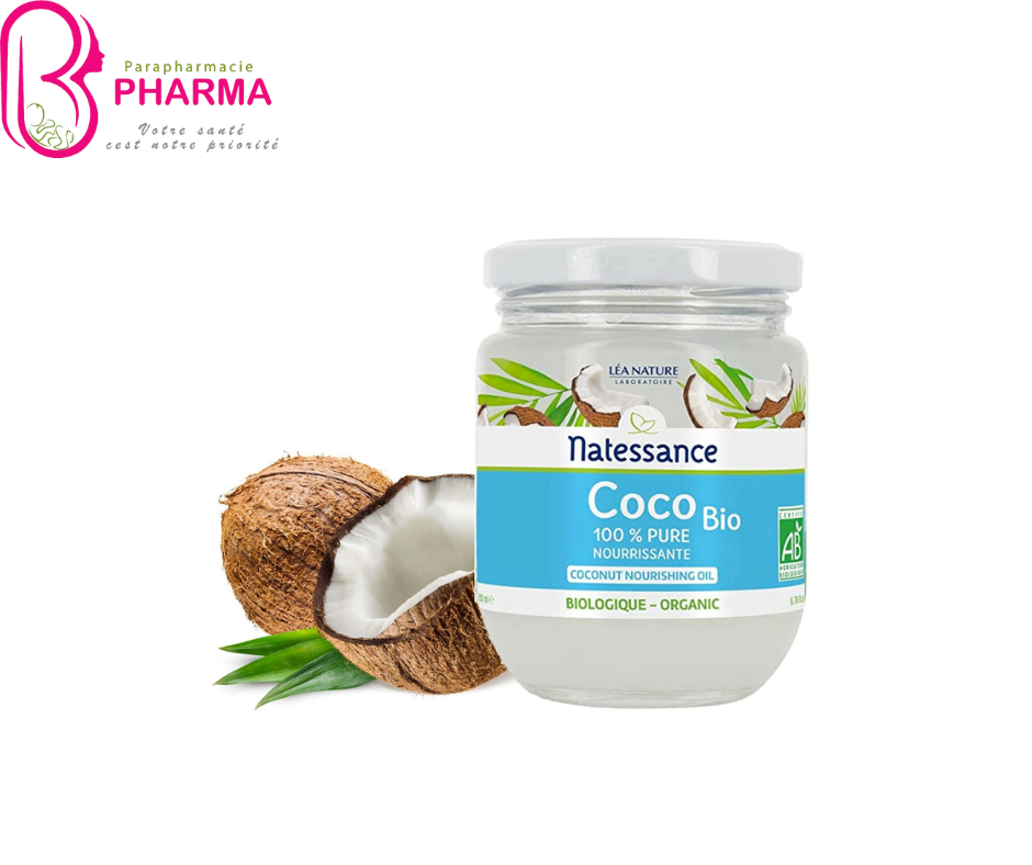Natessance Huile de Coco Bio 200ml. Huile de coco bio Natessance pour peau, cheveux et corps.