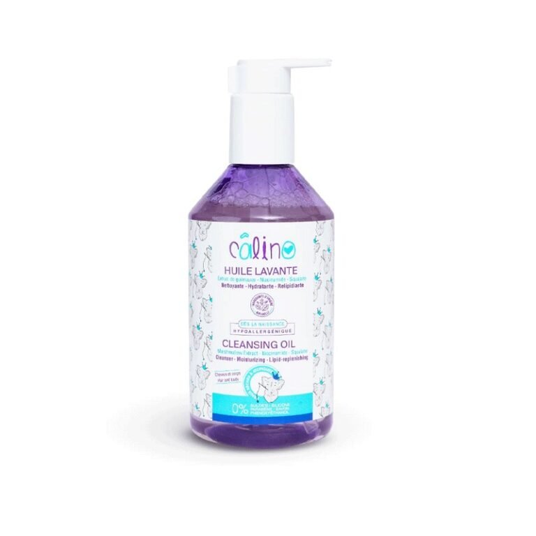 Huile lavante bébé Calino 300ml – nettoyant doux pour peau sèche et sensible
