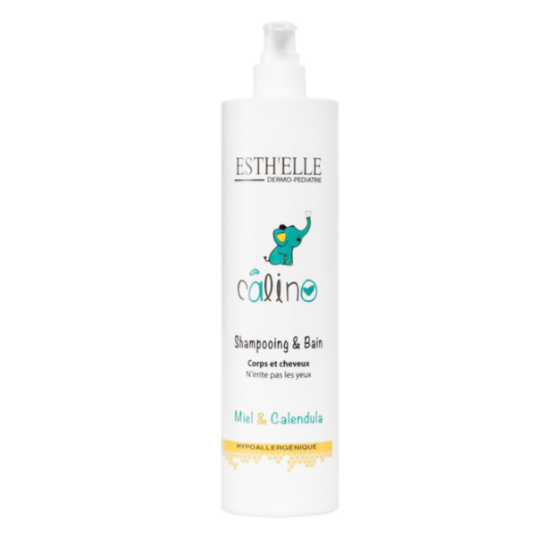 Shampooing corps et cheveux bébé Esthelle Calino 500ml – nettoyant doux pour peau et cuir chevelu sensibles