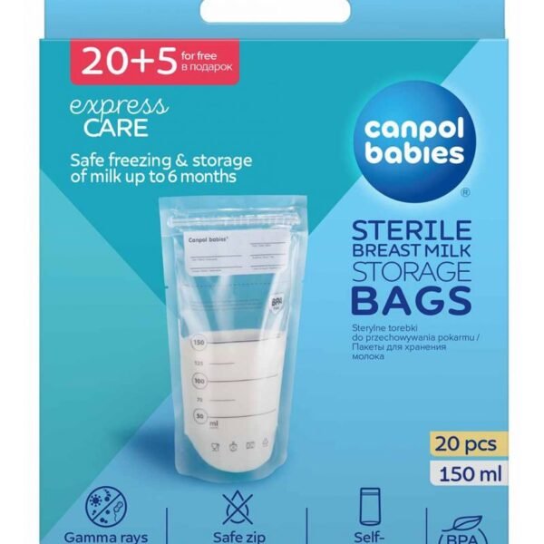 CANPOL BABIES SACS DE CONSERVATION DU LAIT MATERNEL 25PCS,150ML REF 70/001