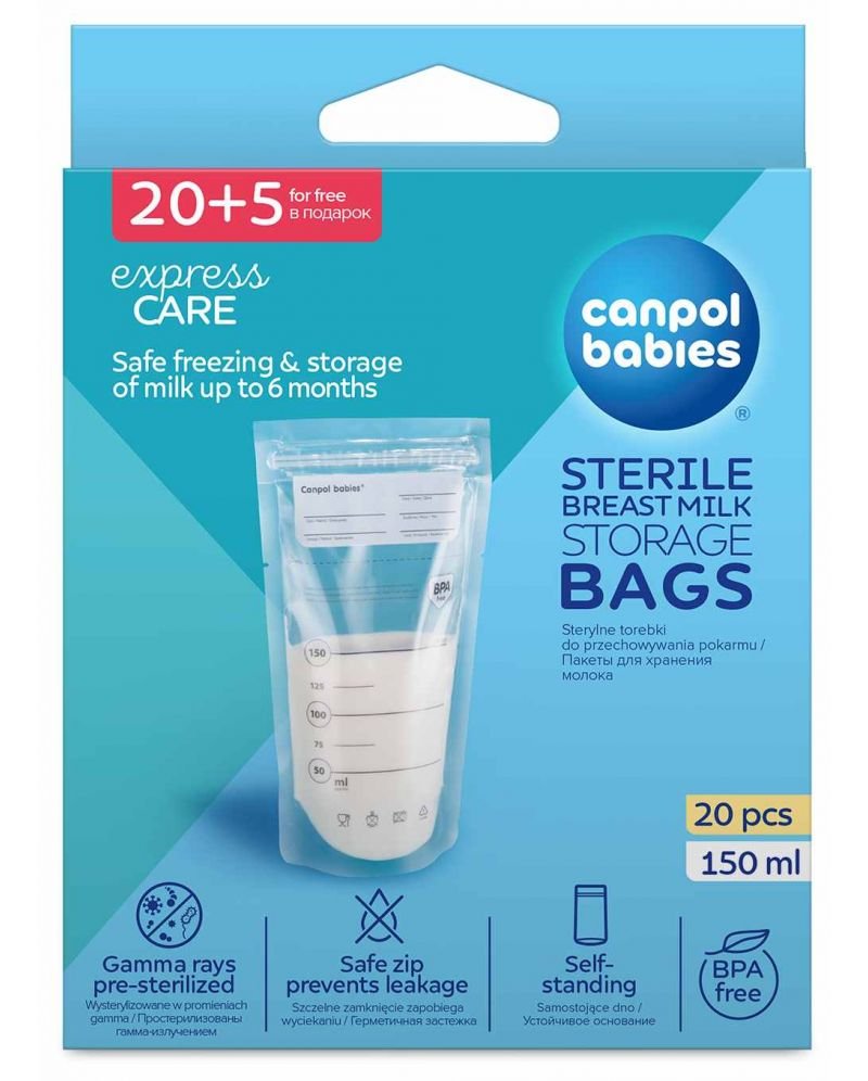 CANPOL BABIES SACS DE CONSERVATION DU LAIT MATERNEL 25PCS,150ML REF 70/001
