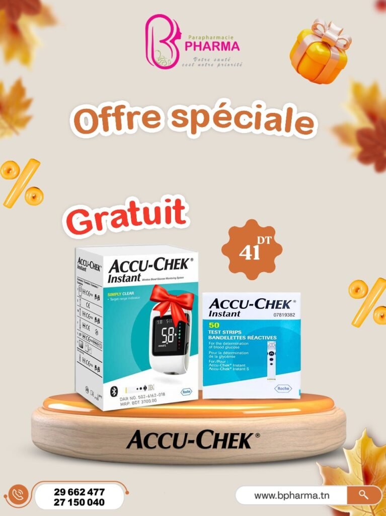 ACCU-CHEK INSTANT – 50 BANDELETTES AVEC APPAREIL GRATUIT