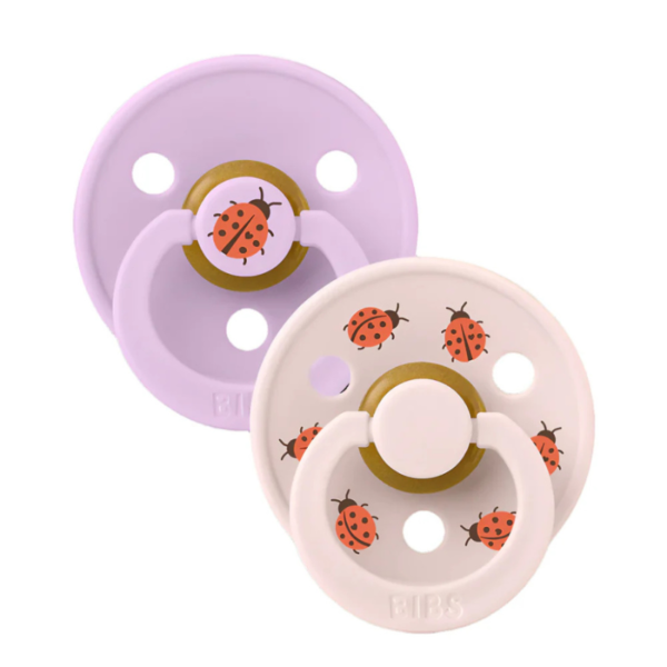 BIBS Sucettes Colour Natural Rubber Ladybug Violet Sky Mix Size 1