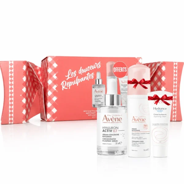 avene-coffret-douceur-repilante-serum-hyaluron-activ-b3-30mlmousse-nettoyante-50ml-offerthydrance-riche-15mloffert_Bpharma tunisie