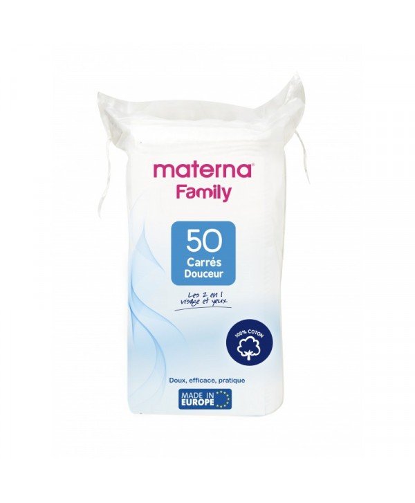 MATERNA COTON CARRES DOUCEUR 50 PIECES
