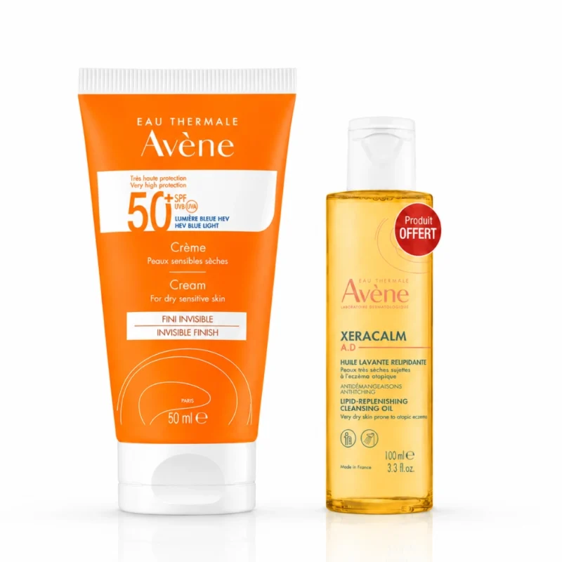 pack solaire Avène spf 50 + xeracalm huile lavante Bpharma Tunisie