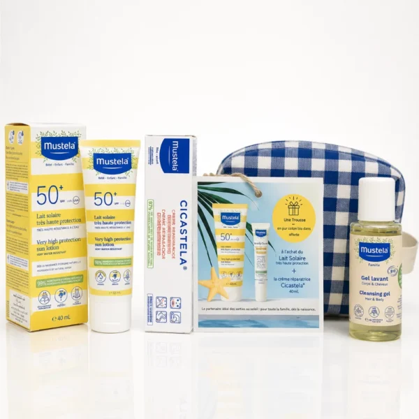 mustela-trousse-bleu-lait-solaire-100mlcicastela-creme-reparatrice-40ml_Bpharma tunisie